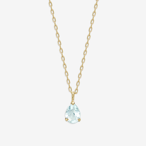 【WEB限定】3月誕生石 K10 イエローゴールド アクアマリン しずく ネックレス