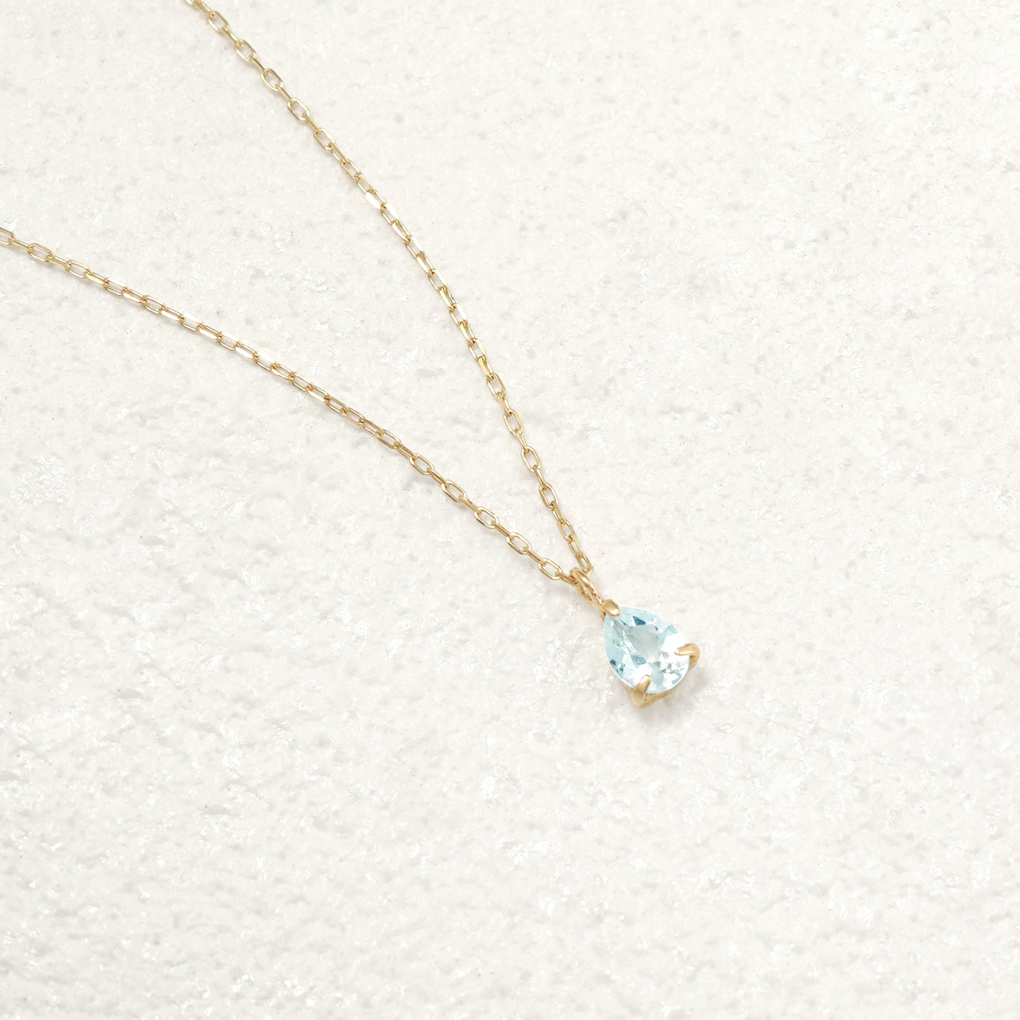 WEB限定】3月誕生石 K10 イエローゴールド アクアマリン しずく