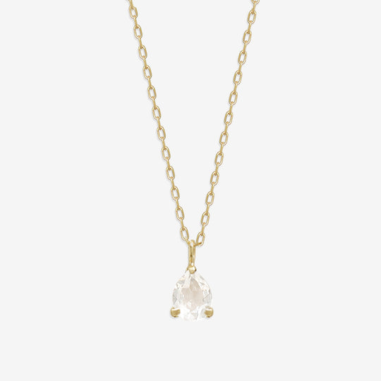 【WEB限定】4月誕生石 K10 イエローゴールド クォーツ しずく ネックレス