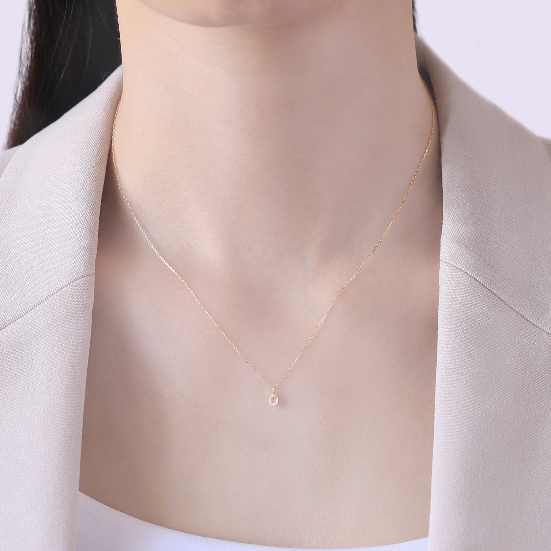 WEB限定】6月誕生石 K10 イエローゴールド ムーンストーン しずく