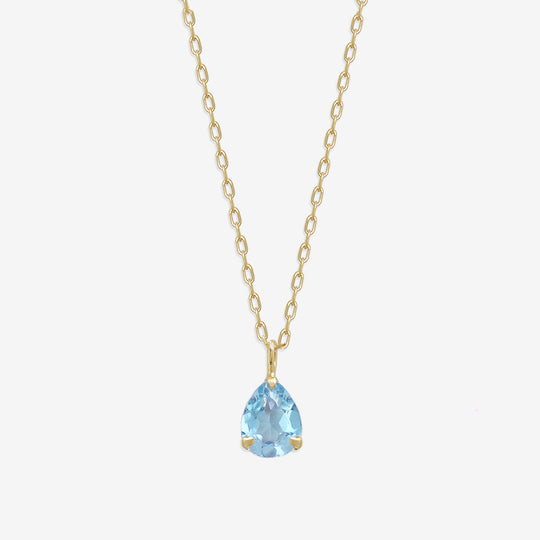 【WEB限定】11月誕生石 K10 イエローゴールド ブルートパーズ しずく ネックレス