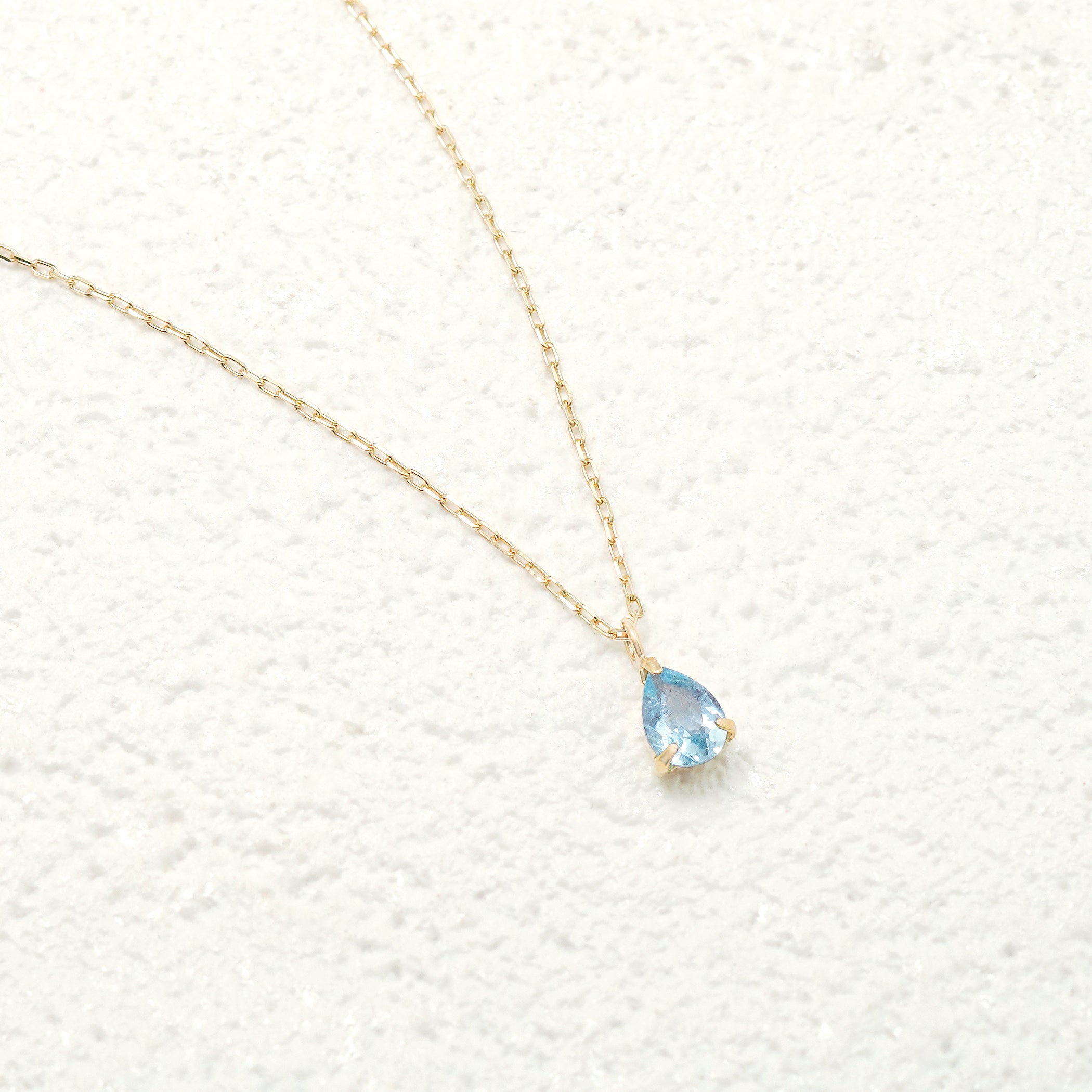 【WEB限定】11月誕生石 K10 イエローゴールド ブルートパーズ しずく ネックレス
