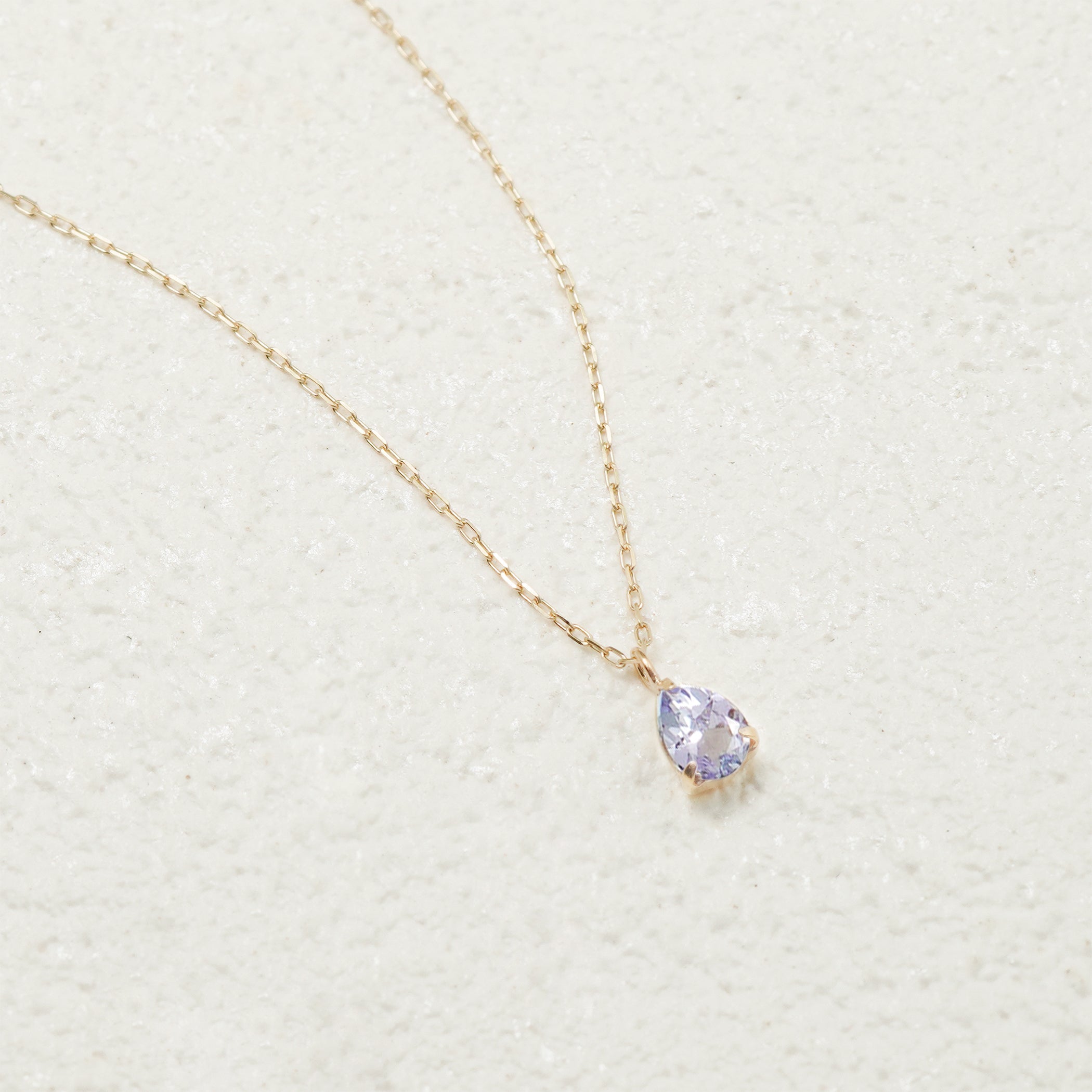【WEB限定】12月誕生石 K10 イエローゴールド タンザナイト しずく ネックレス