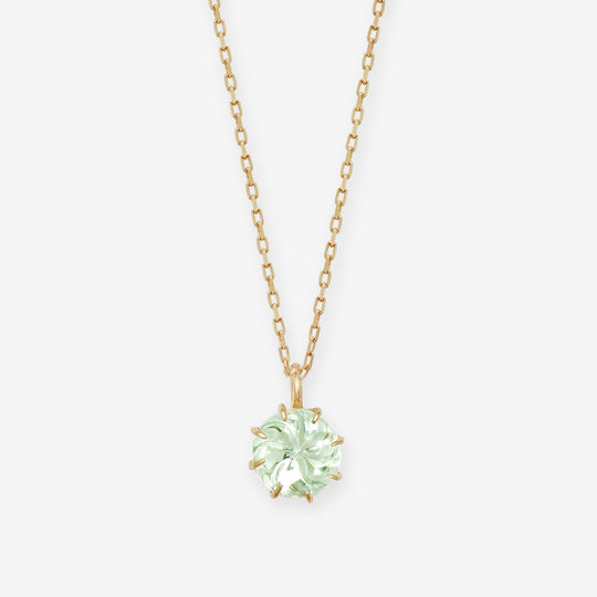 2月誕生石 K10 イエローゴールド グリーンアメジスト ネックレス