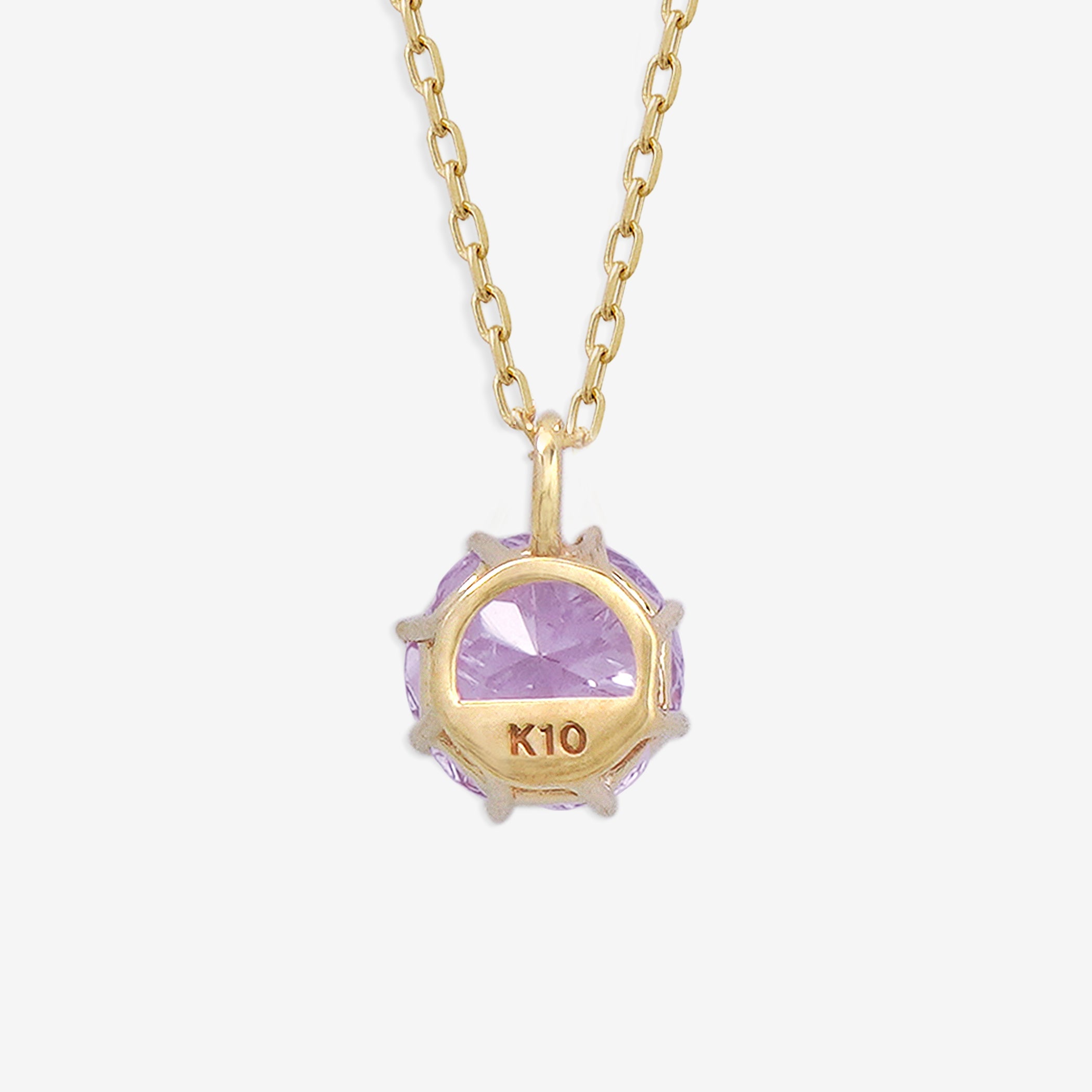 2月誕生石 K10 イエローゴールド ピンクアメジスト ネックレス