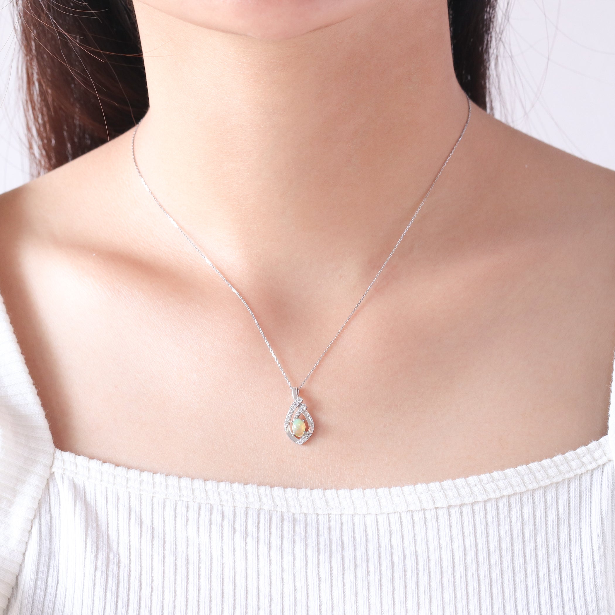 10月誕生石 プラチナ オパール ネックレス – Milluflora | ミル