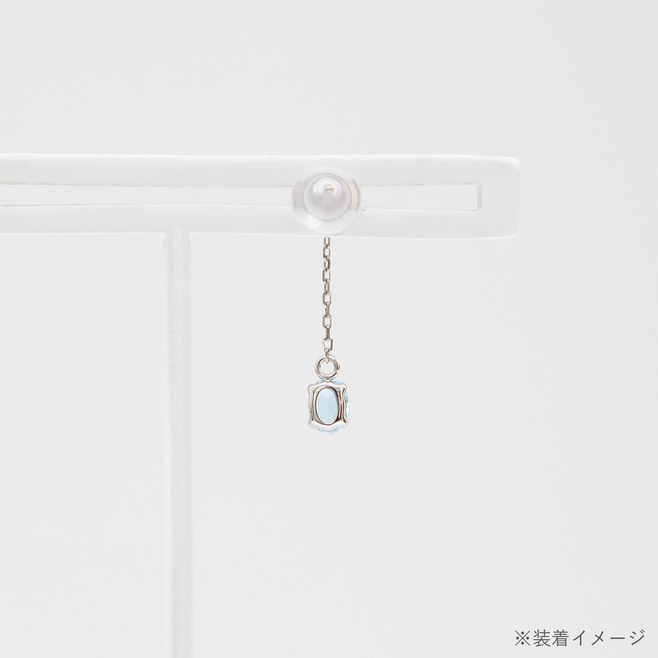 【期間限定セール】11月誕生石 K10 ホワイトゴールド ブルートパーズ ピアスチャーム ※片耳用