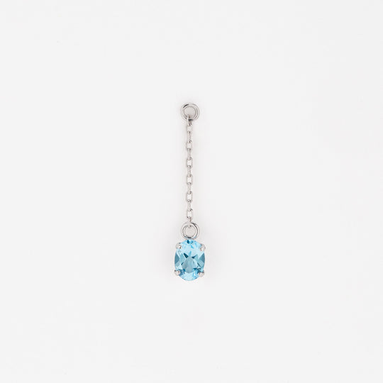 11月誕生石 K10 ホワイトゴールド ブルートパーズ ピアスチャーム ※片耳用