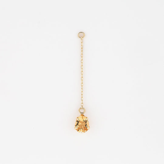 11月誕生石 K10 イエローゴールド シトリン しずく ピアスチャーム ※片耳用