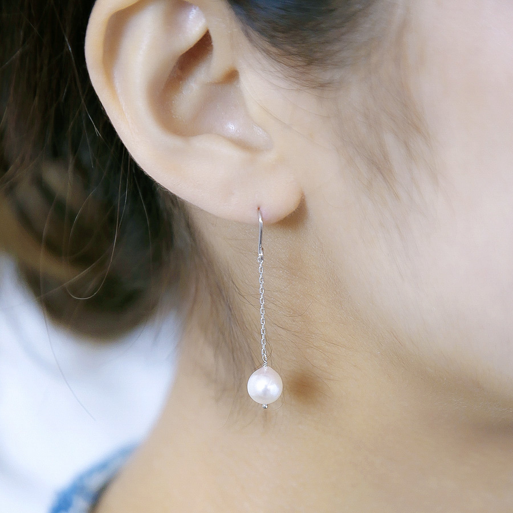 【WEB限定】6月誕生石 シルバー ロジウムメッキ あこや真珠 フック ピアス