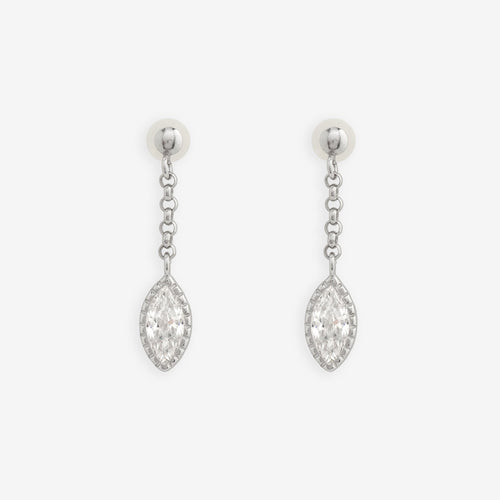 シルバー キュービックジルコニア ピアス