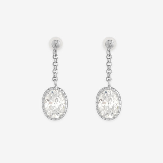 シルバー キュービックジルコニア ピアス