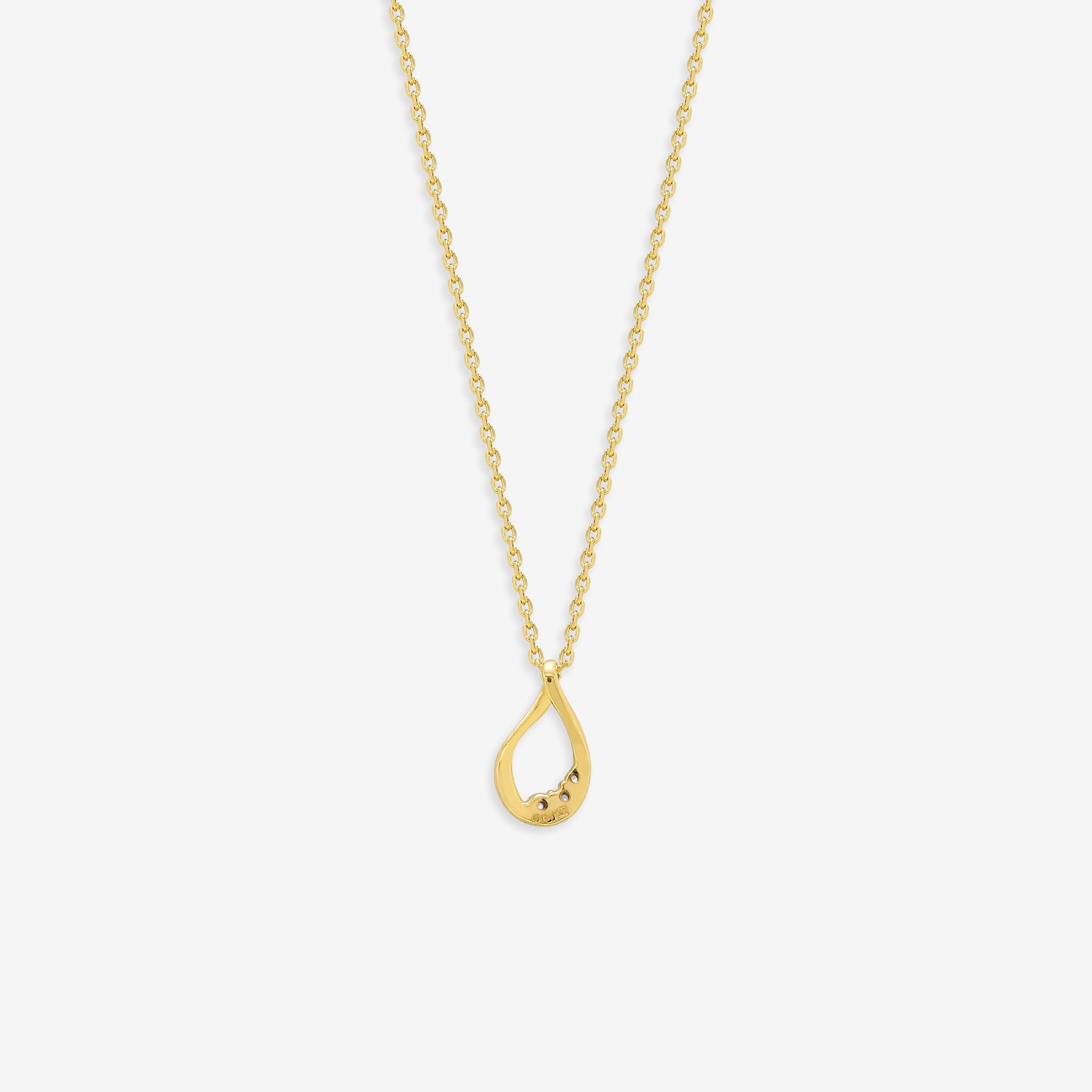 【WEB限定】シルバー イエローゴールドメッキ キュービックジルコニア しずく ネックレス