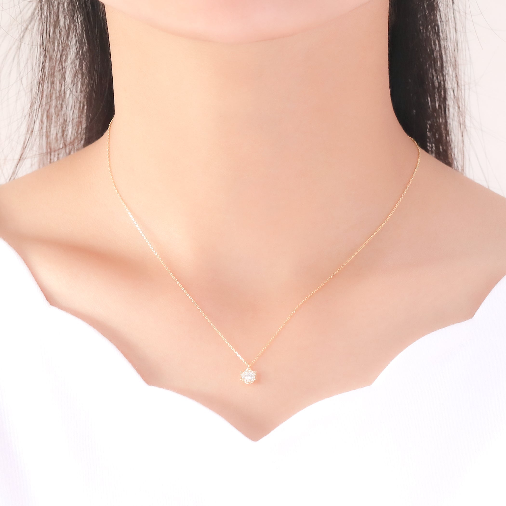 アクセサリー Jr. シルバー イエローゴールドメッキ キュービックジルコニア