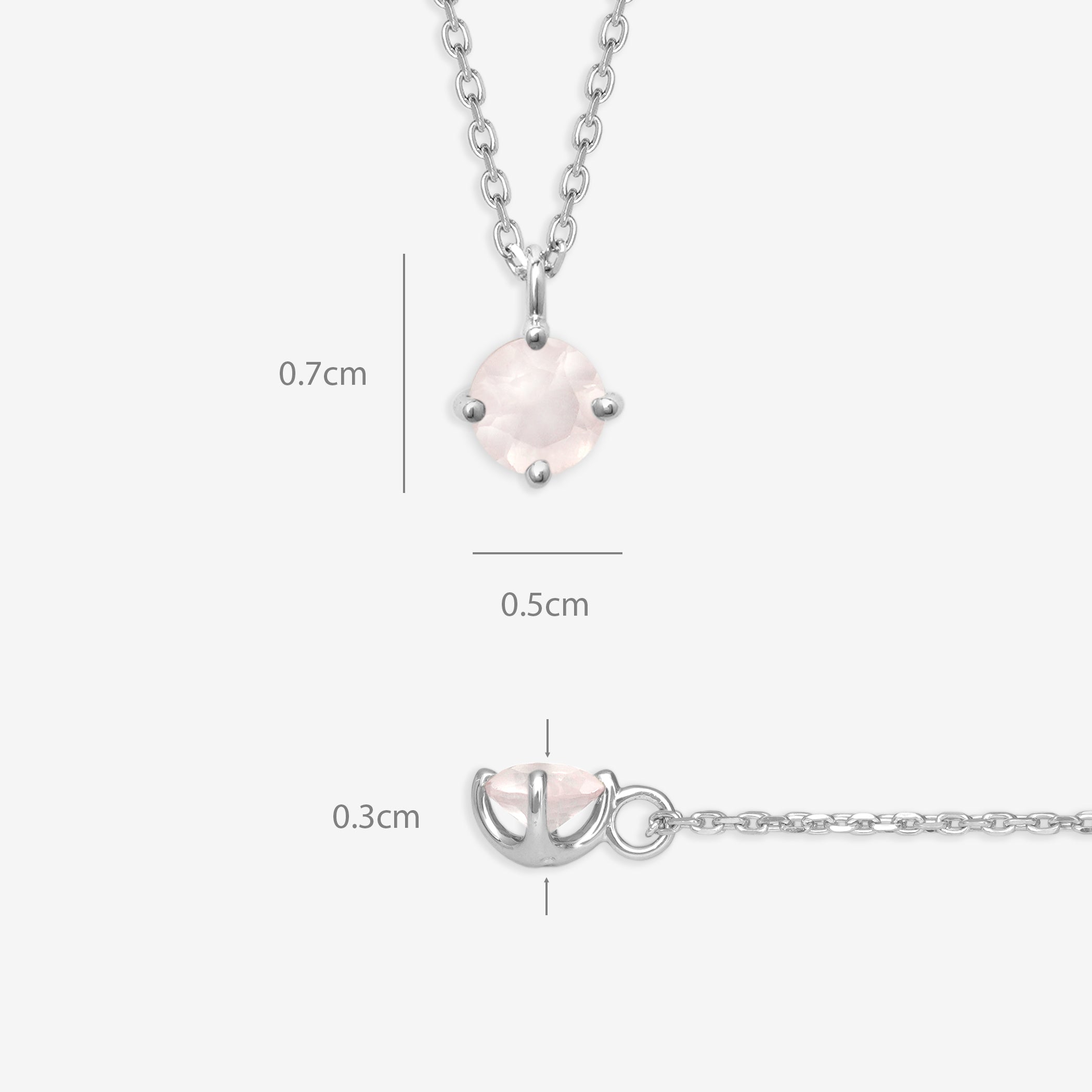 【予約商品】シルバー ローズクォーツ ネックレス
