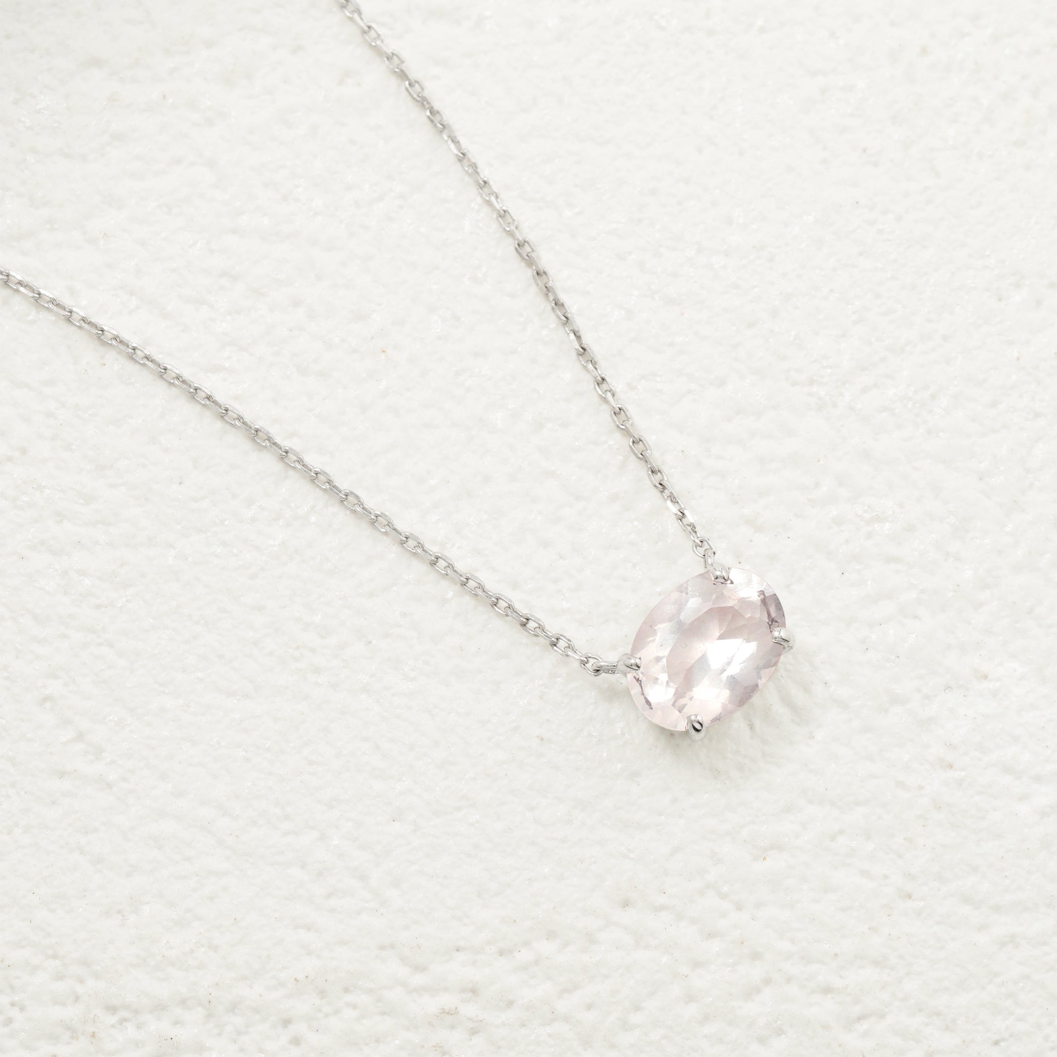 CELINE シルバー ネックレス ローズクォーツ シルバー925 天然石 ローズクォーツ ハート バロック調 ペンダント