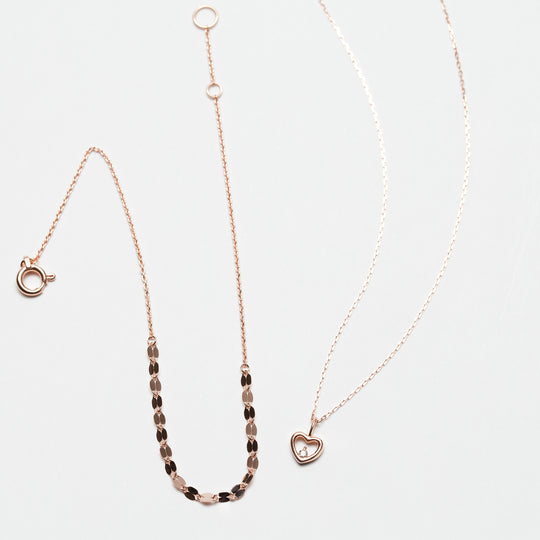 【WEB限定】HAPPY SET（K10 ピンクゴールド ネックレス＆ブレスレット セット）