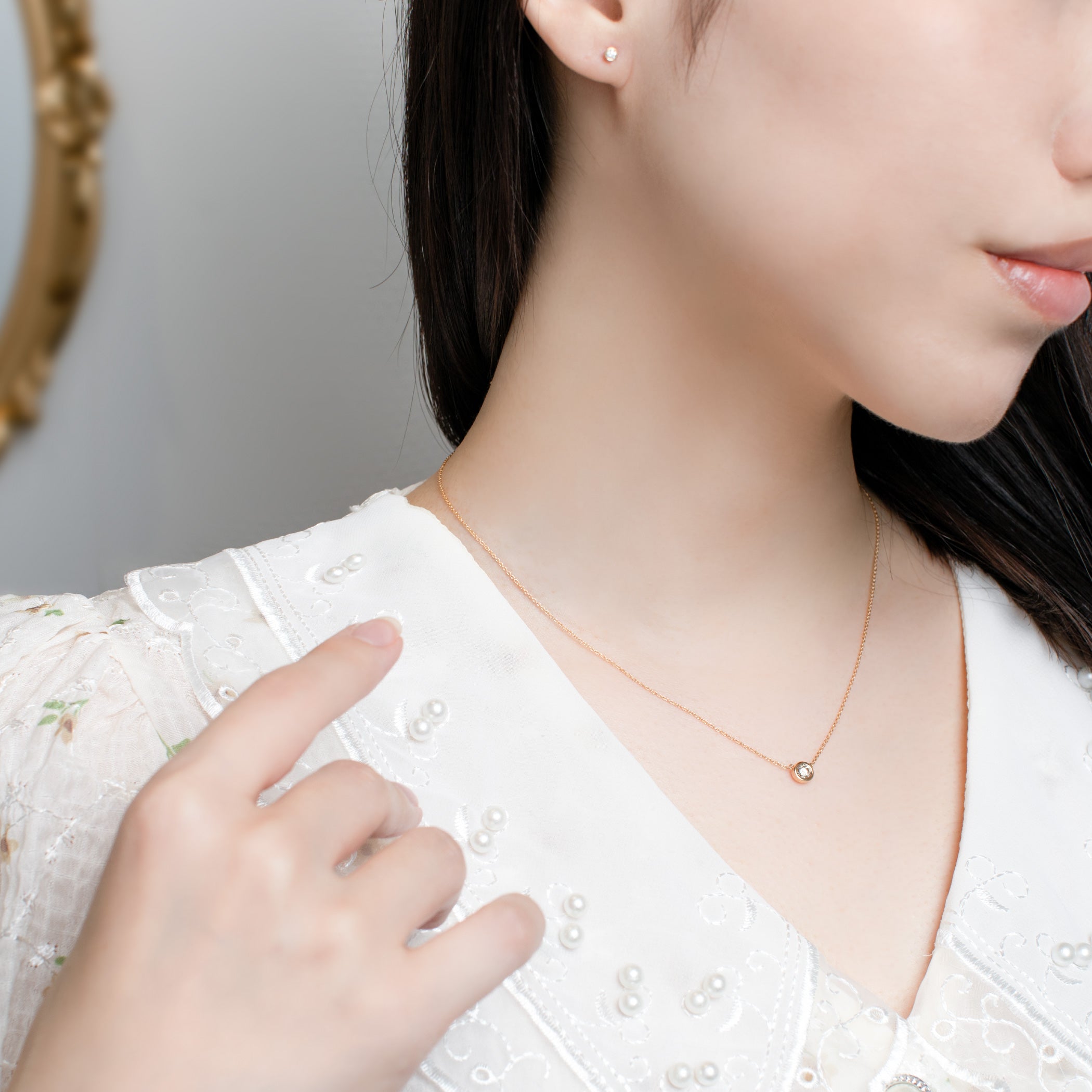 WEB限定】K18 イエローゴールド ダイヤモンド ネックレス（0.20ct