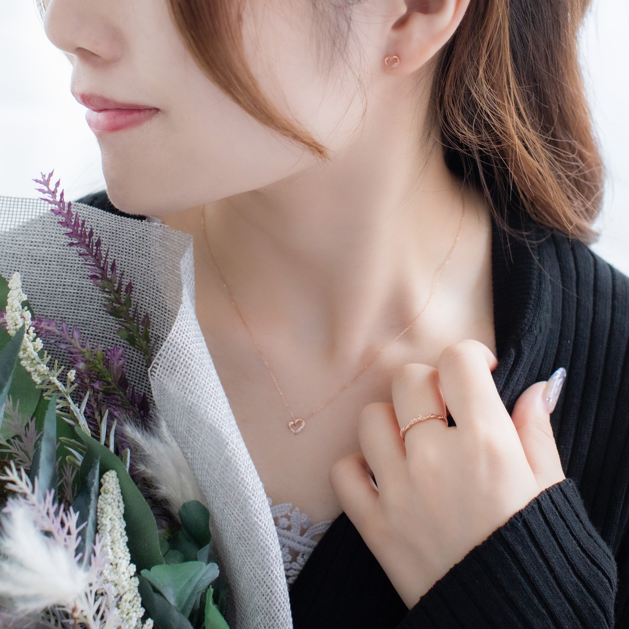 【WEB限定】K10 ピンクゴールド ダイヤモンド リング