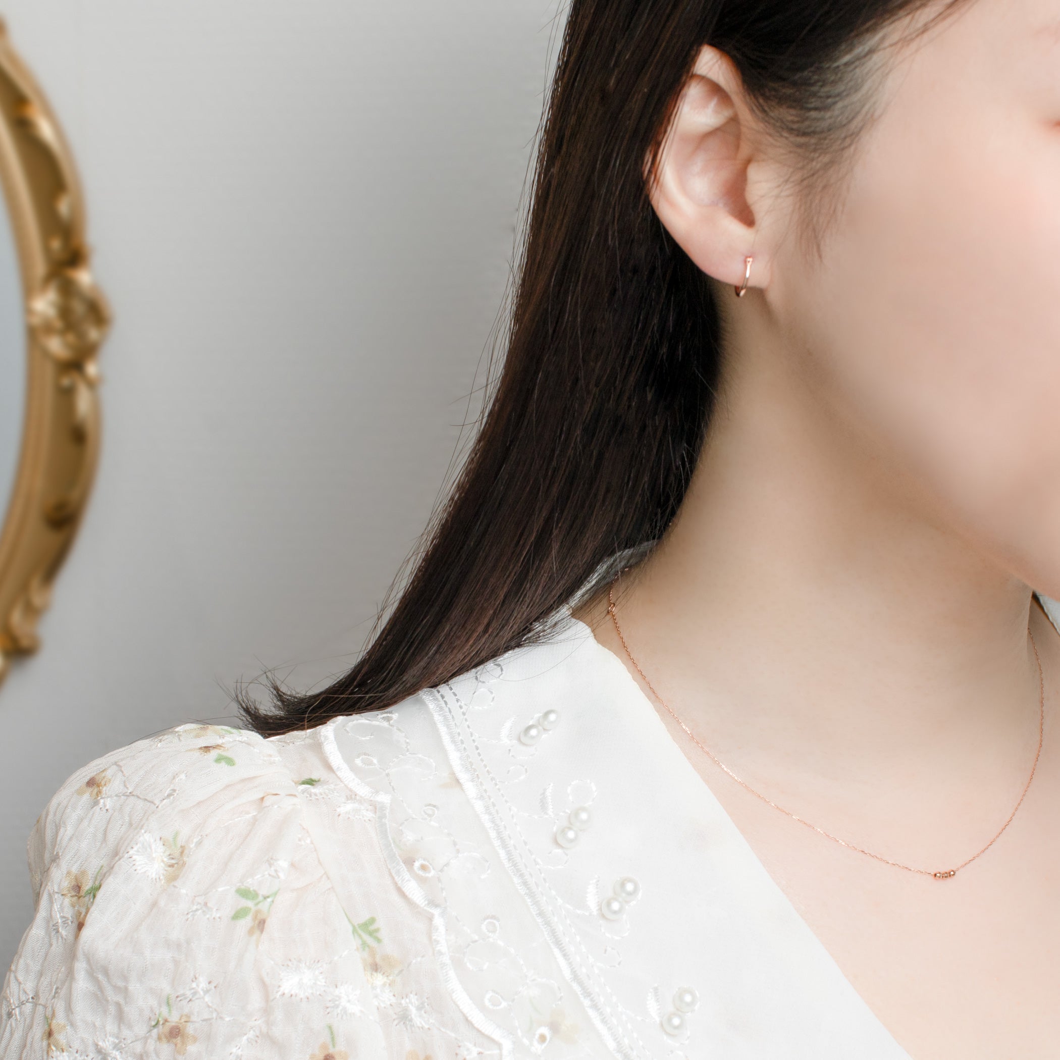 K10 ピンクゴールド フープ ピアス（10mm）