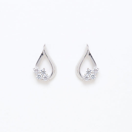 【WEB限定】シルバー ロジウムメッキ キュービックジルコニア しずく ピアス