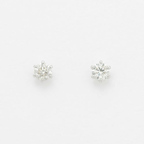 【WEB限定】K18 ホワイトゴールド ダイヤモンド ピアス（0.12ct）