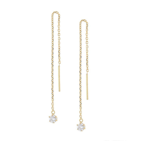 K18 イエローゴールド キュービックジルコニア アメリカン ピアス（S）