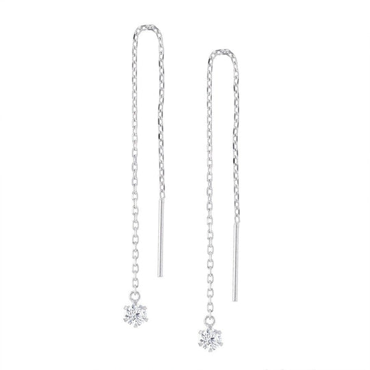 K18 ホワイトゴールド キュービックジルコニア アメリカン ピアス