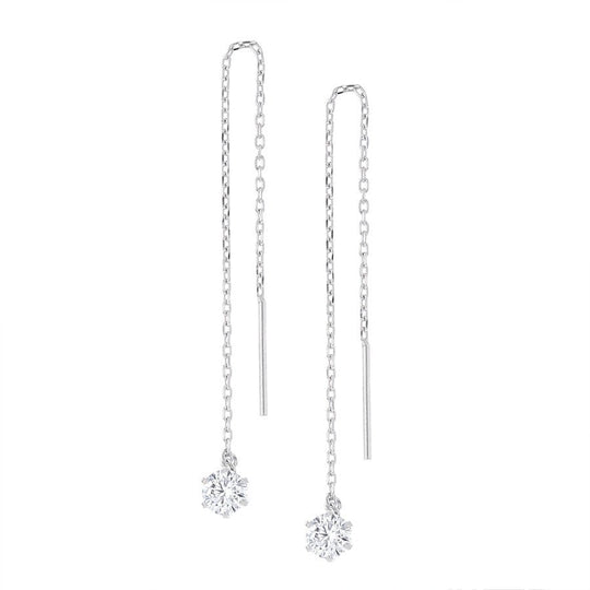 K18 ホワイトゴールド キュービックジルコニア アメリカン ピアス（M）