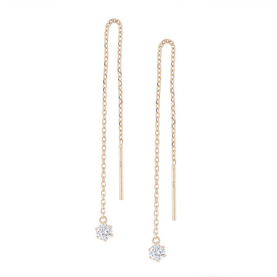 K18 ピンクゴールド キュービックジルコニア アメリカン ピアス（S）