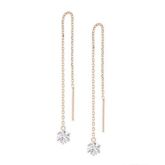 K18 ピンクゴールド キュービックジルコニア アメリカン ピアス