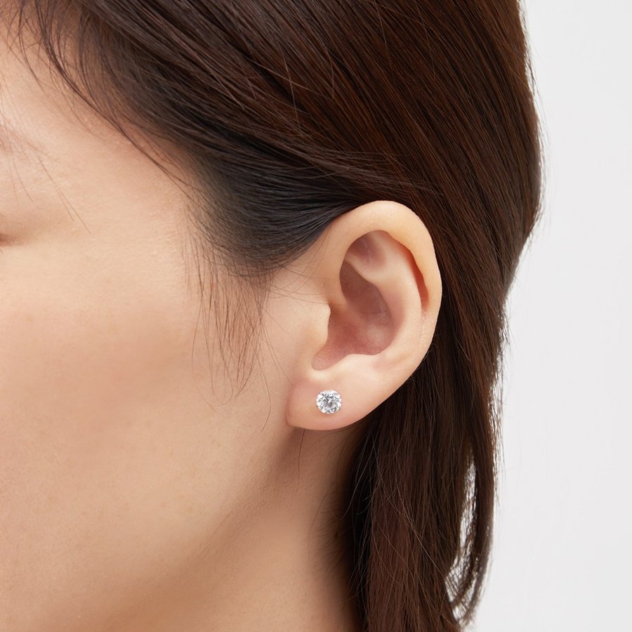 【期間限定セール】ドラマ着用 プラチナ キュービックジルコニア ピアス（L）