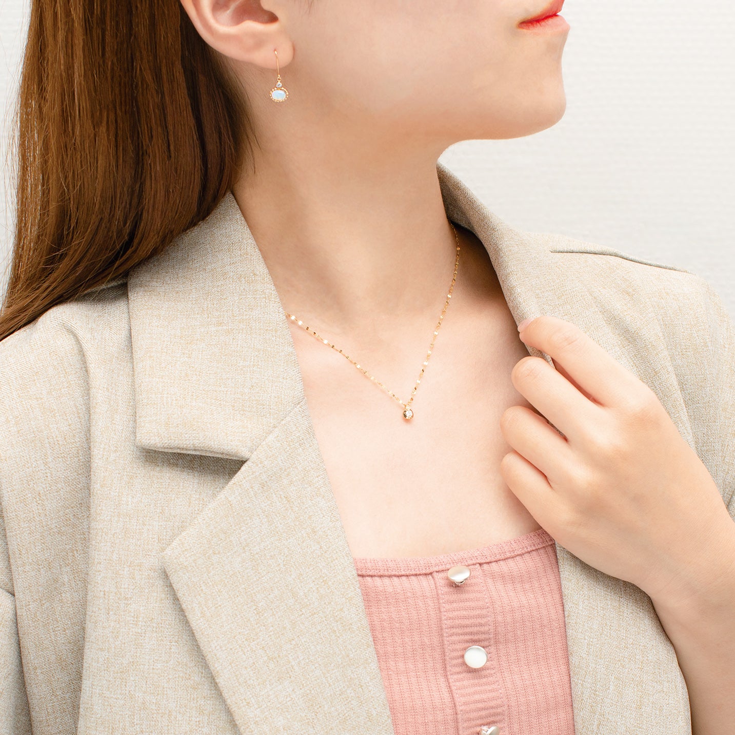 K18 イエローゴールド ダイヤモンド ネックレス（0.1ct）