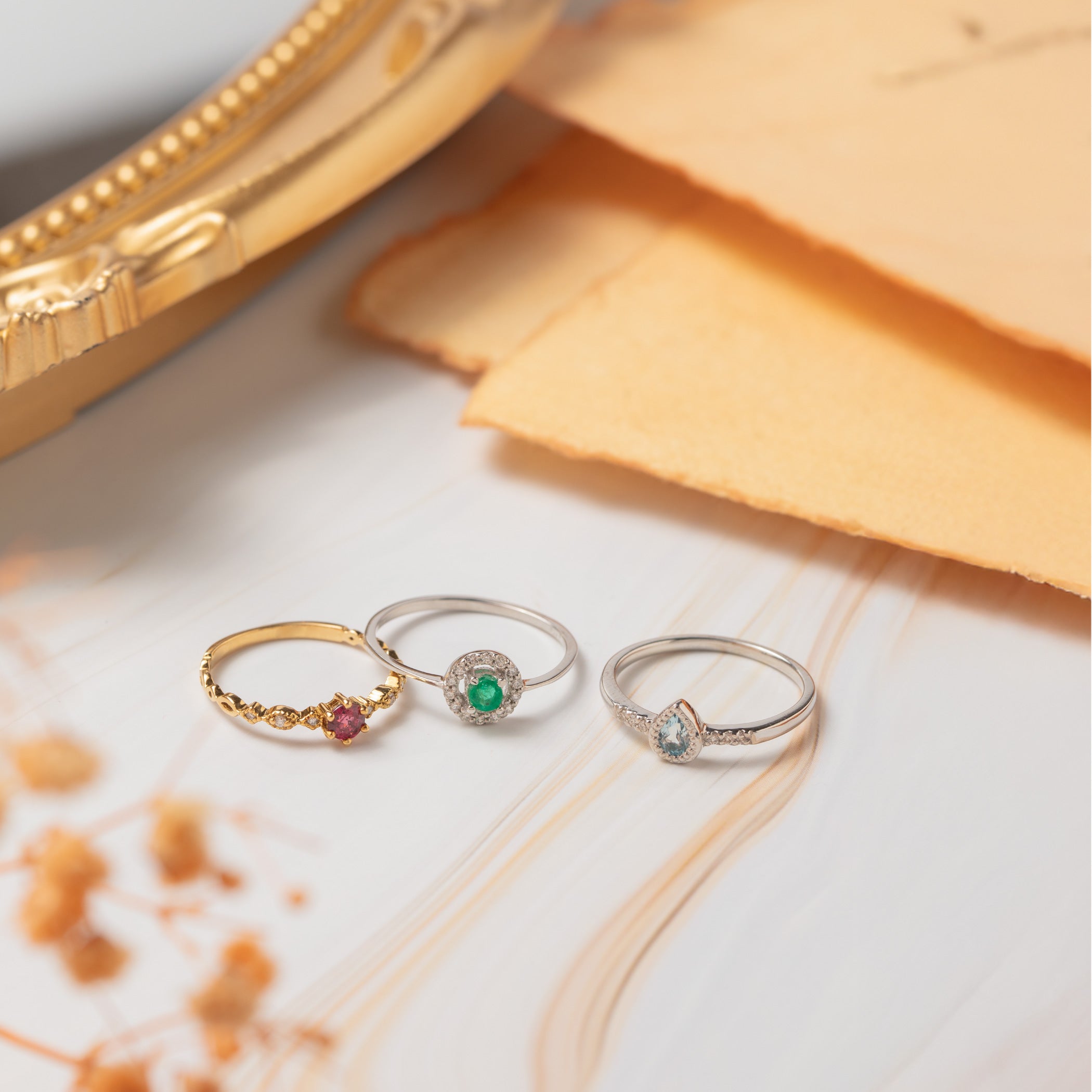 7月誕生石 K18 イエローゴールド ルビー リング