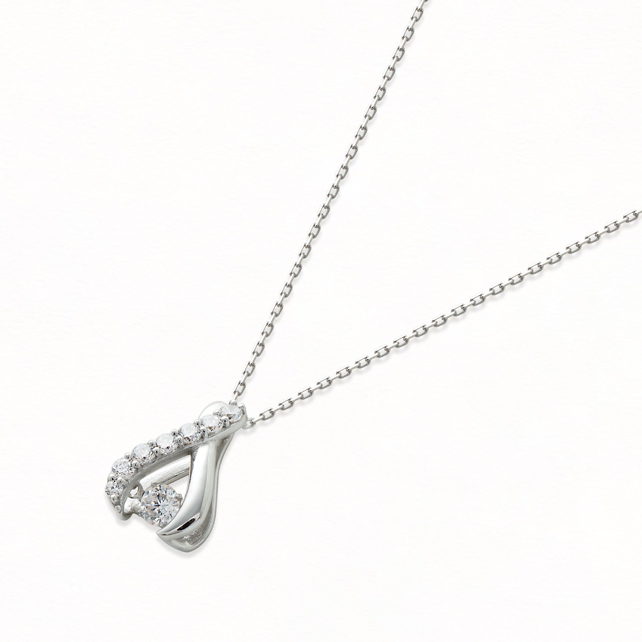 シルバー ロジウムメッキ キュービックジルコニア ダンシングストーン