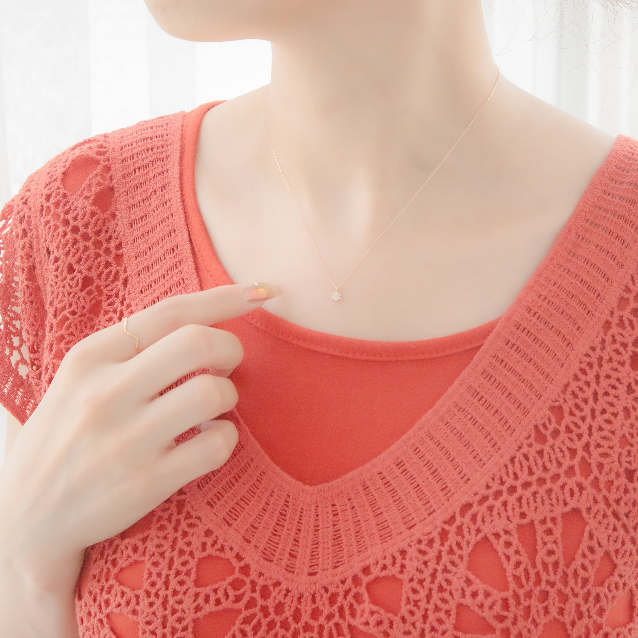 K10 イエローゴールド ダイヤモンド ネックレス