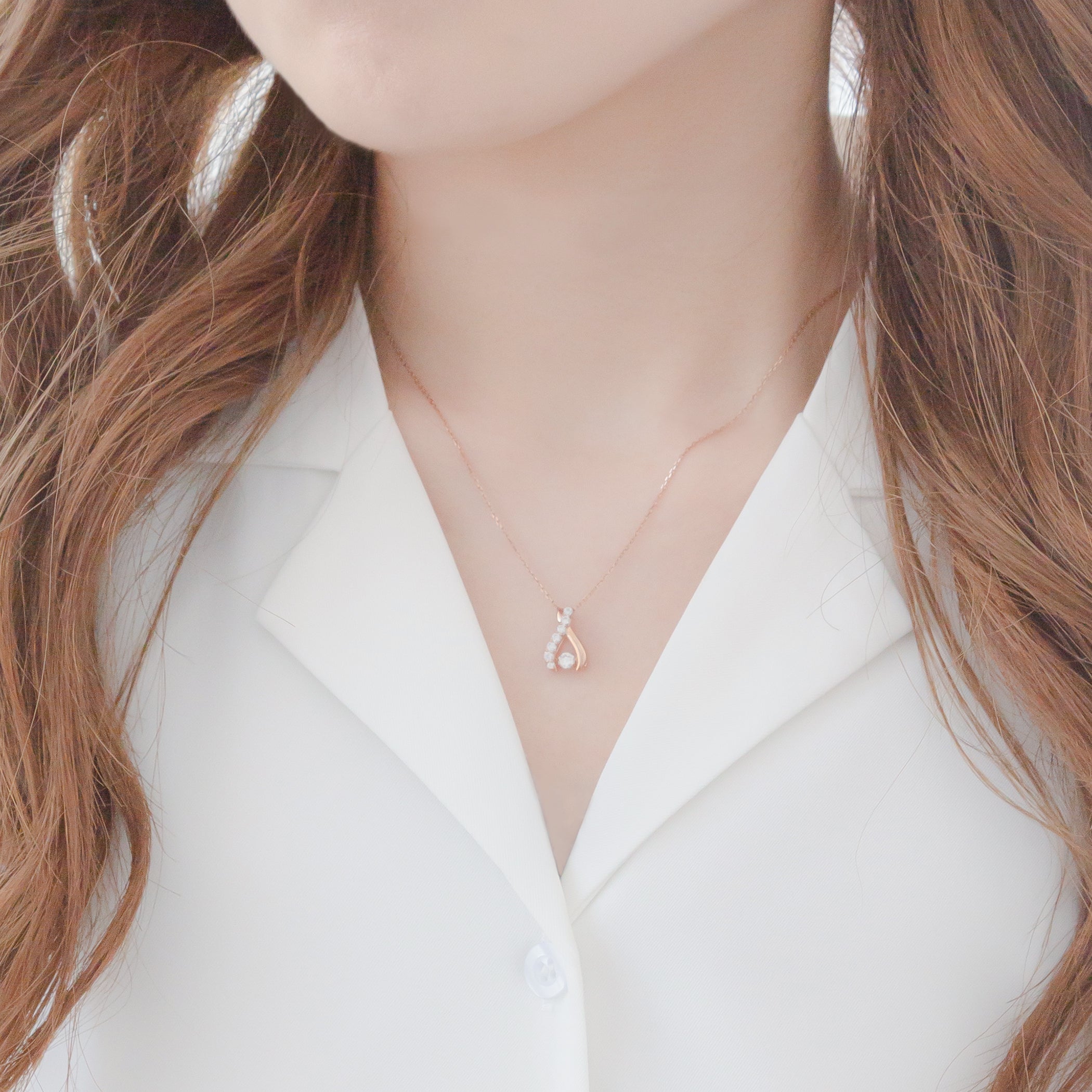 ミルフローラ　キュービックジルコニネックレス シルバー ロジウムメッキ キュービックジルコニア ネックレス