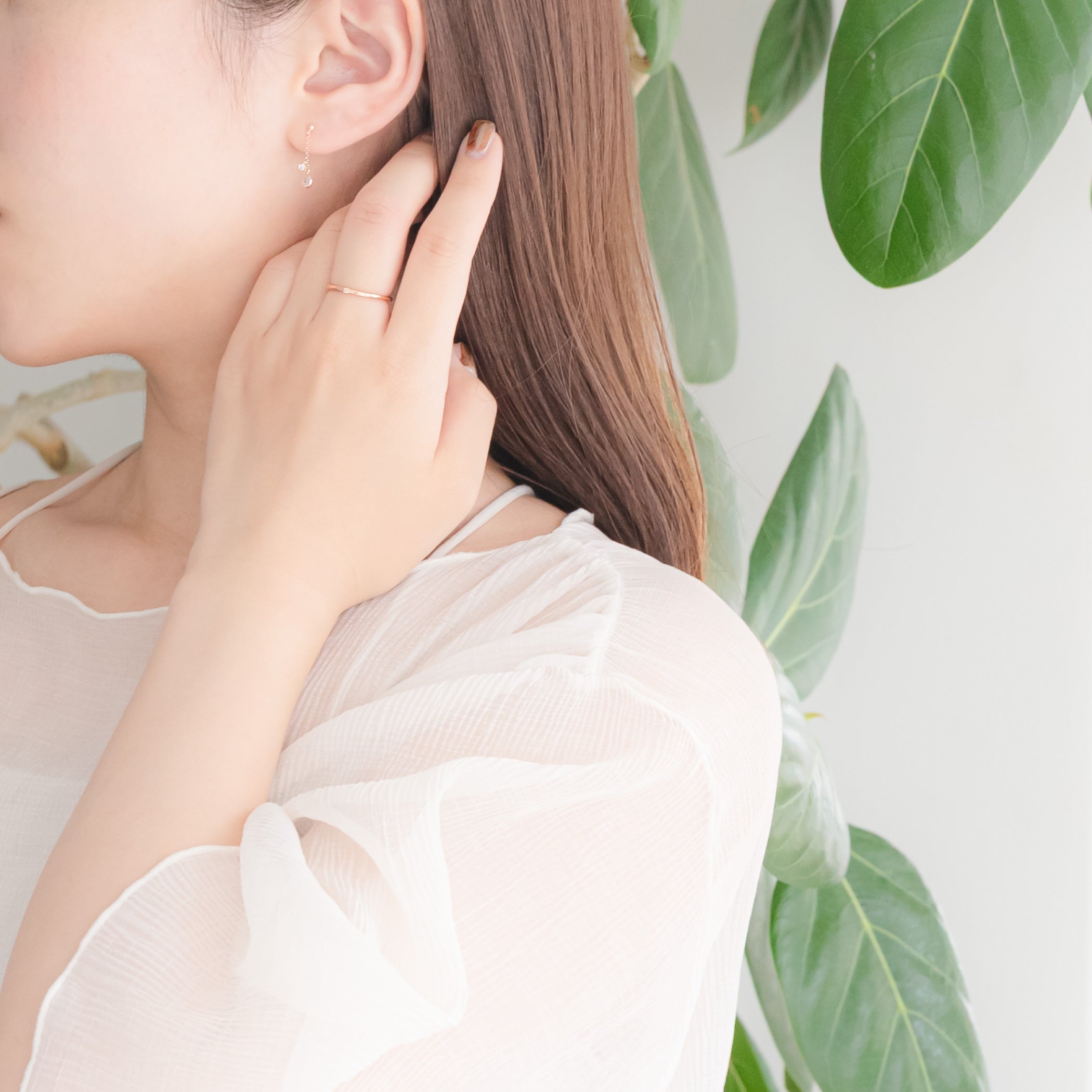 WEB限定】K10 ピンクゴールド キュービックジルコニア しずく ピアス