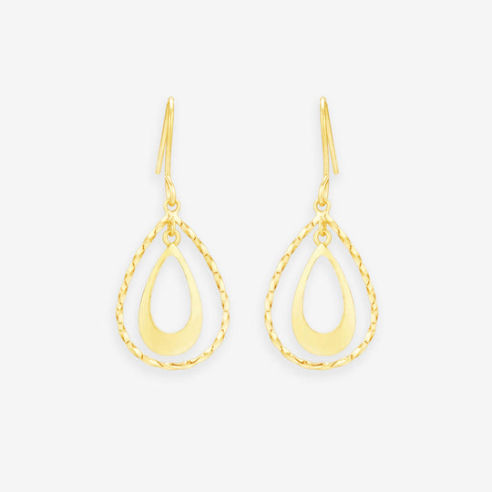 K10 イエローゴールド しずく フック ピアス