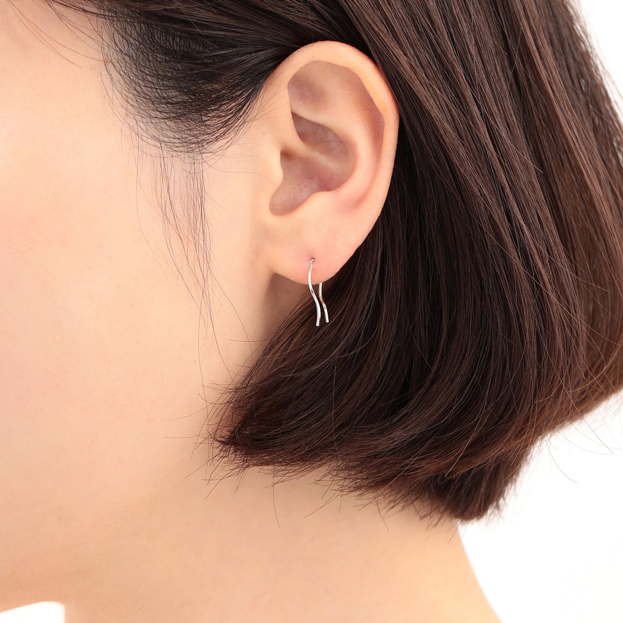 WEB限定】K10 ホワイトゴールド アメリカン ピアス – Milluflora