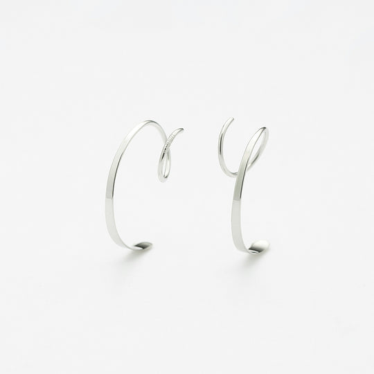 【WEB限定】K10 ホワイトゴールド フープ ピアス
