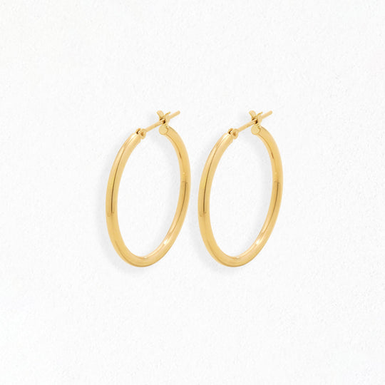 K10 イエローゴールド フープ ピアス（25mm）