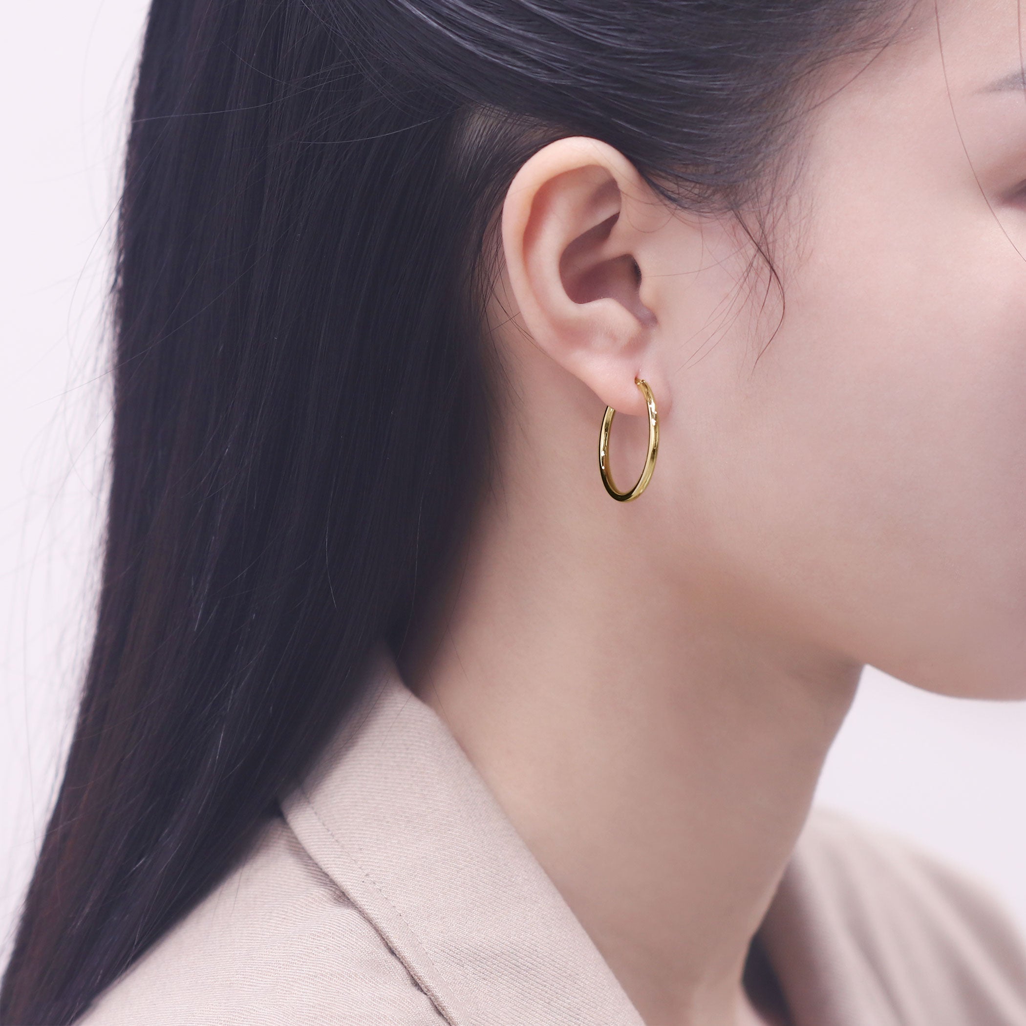 K10 イエローゴールド フープ ピアス（25mm） – Milluflora | ミル