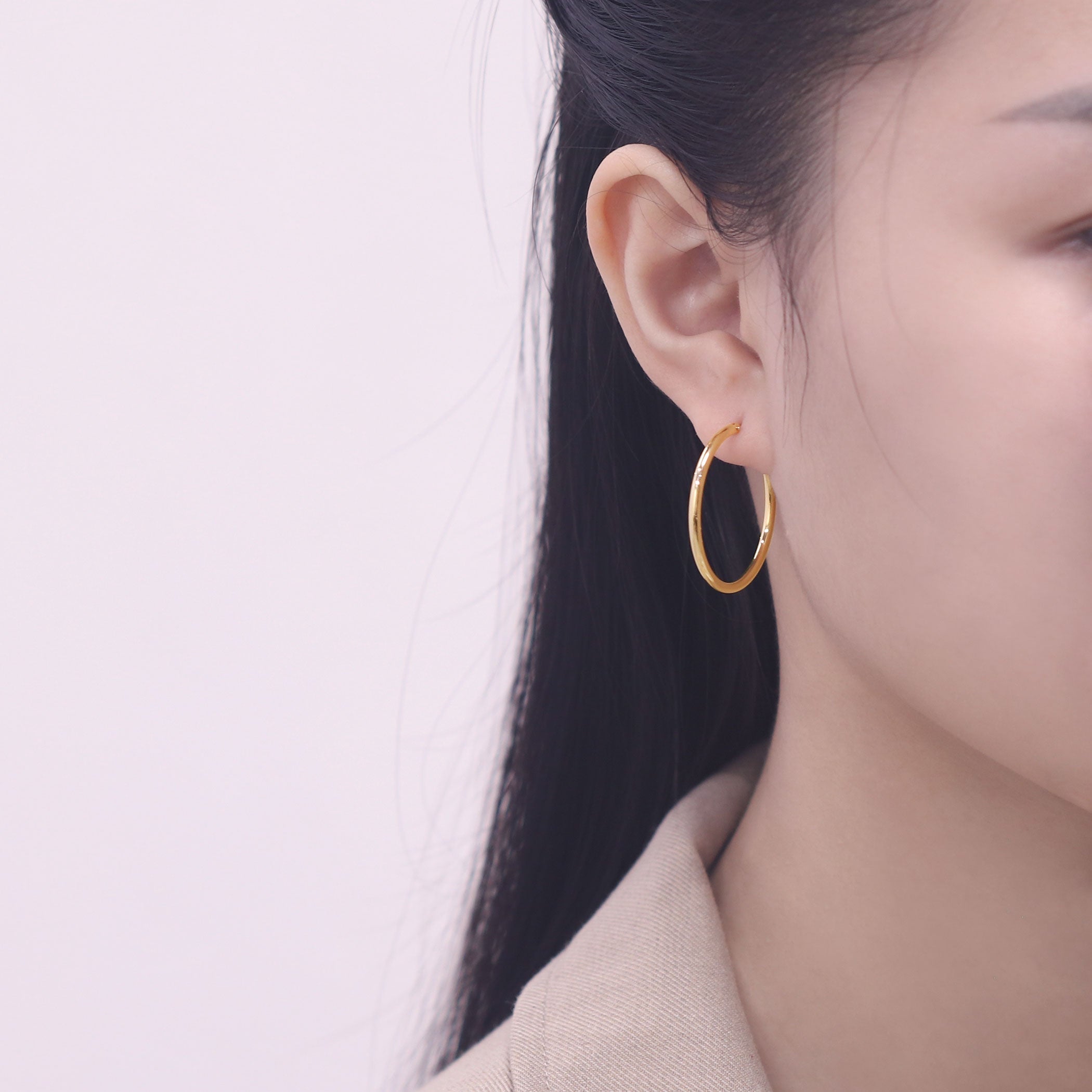 K10 イエローゴールド フープ ピアス（30mm） – Milluflora