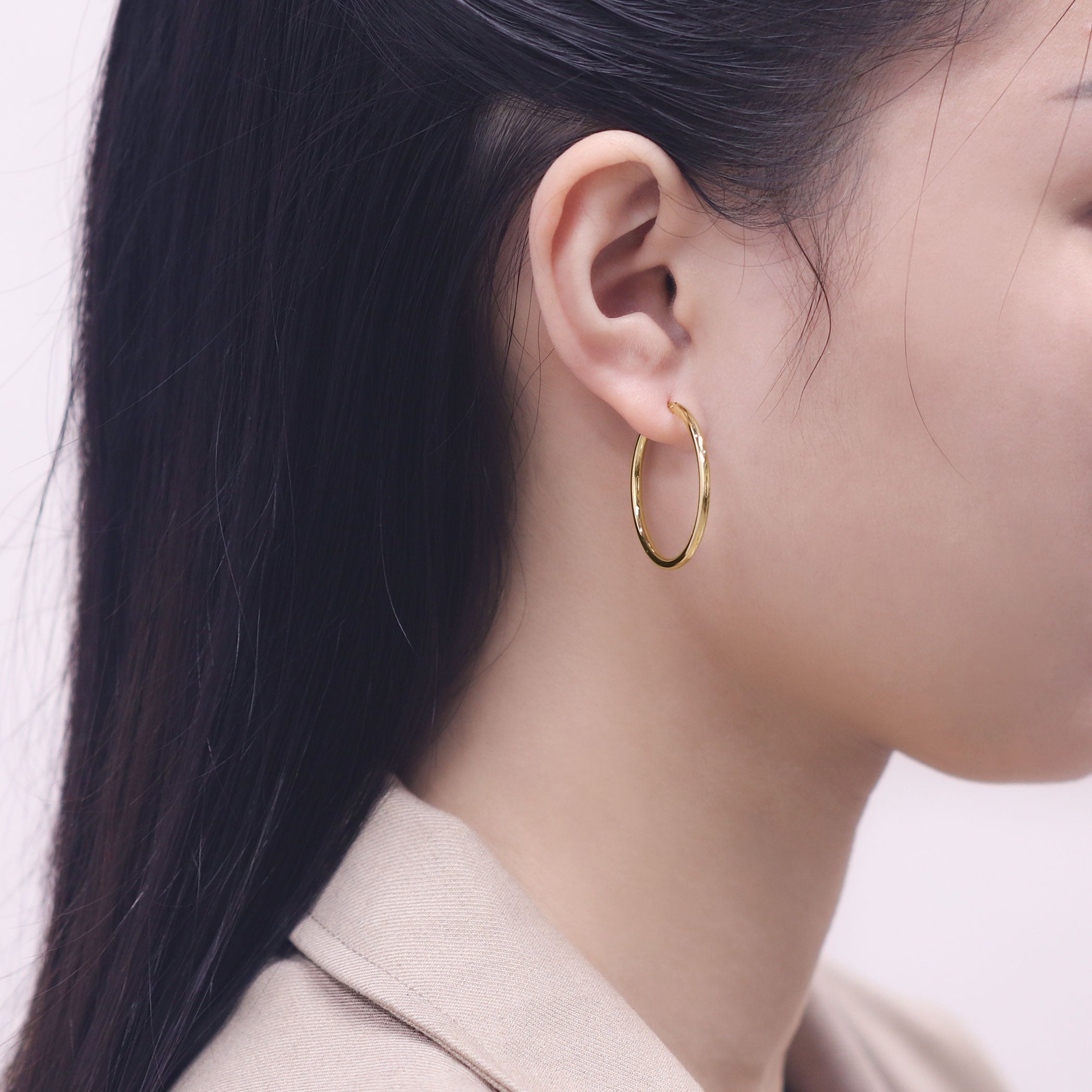 K10 イエローゴールド フープ ピアス（30mm） – Milluflora