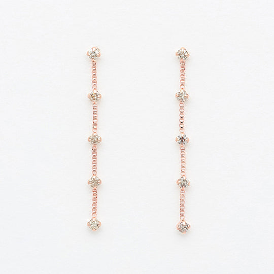 K10 ピンクゴールド ダイヤモンド ピアス