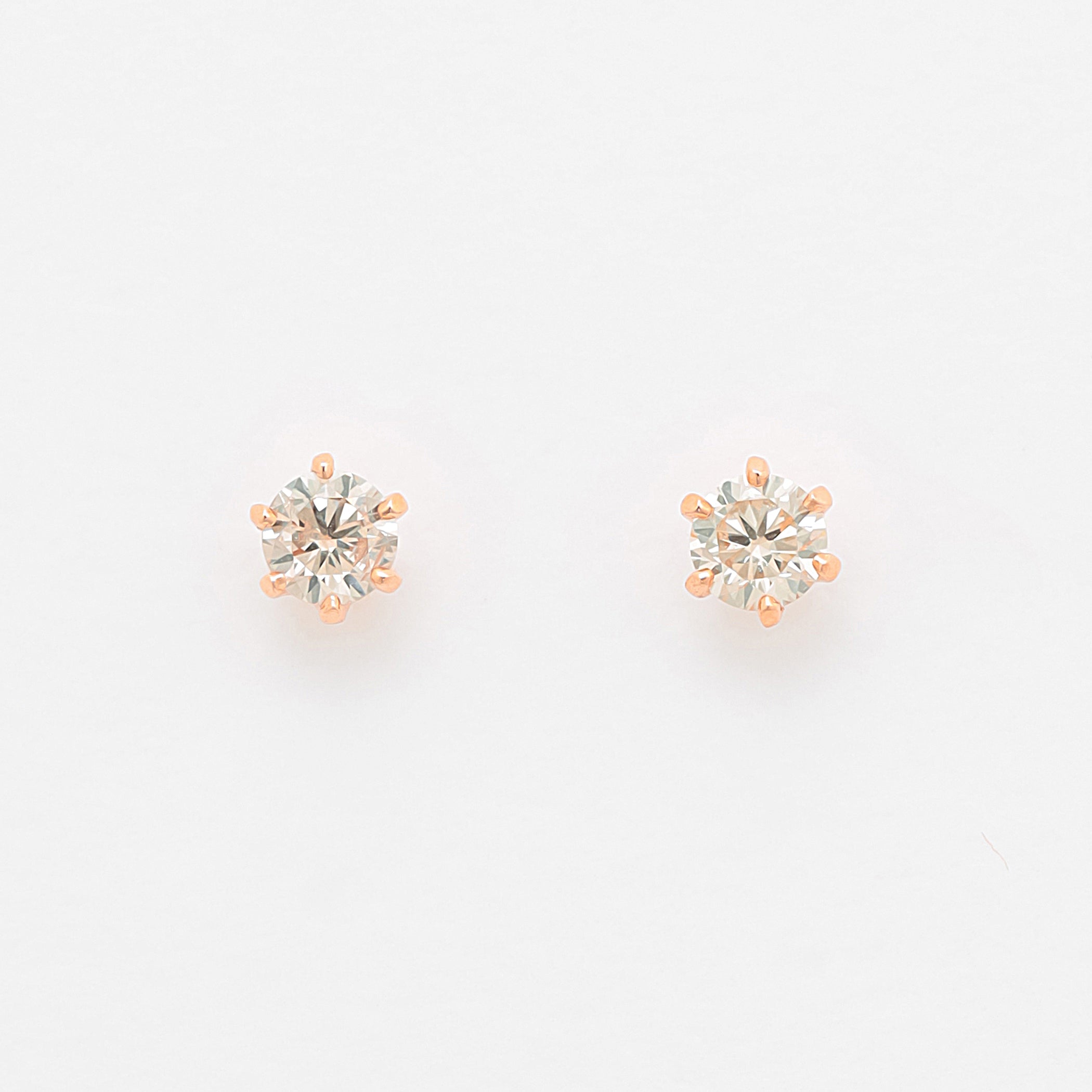 【WEB限定】K18 ピンクゴールド ダイヤモンド ピアス（0.1ct）