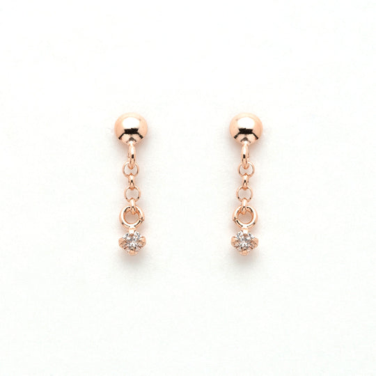 K10 ピンクゴールド ダイヤモンド ピアス