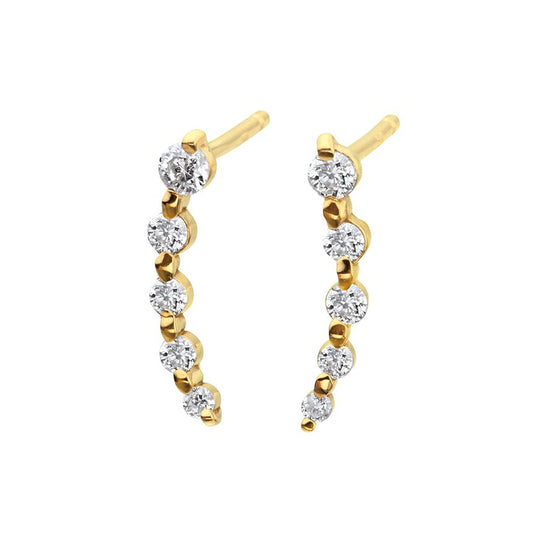 K10 イエローゴールド ダイヤモンド ピアス