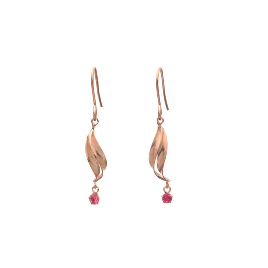 1月誕生石 K10 ピンクゴールド ロードライトガーネット フック ピアス